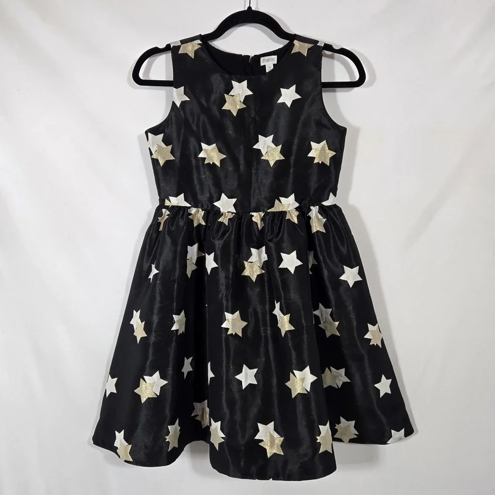 Gymboree Black Dress | Silver and Gold Stars | Size 12 Girls